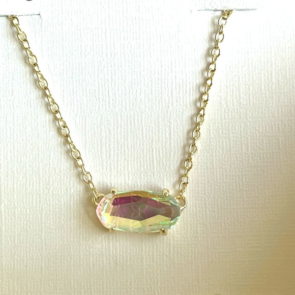 NWT Rare & Retired Kendra Scott Ever Necklace Dichroic & Yellow Gold Amazing! - Picture 5 of 14